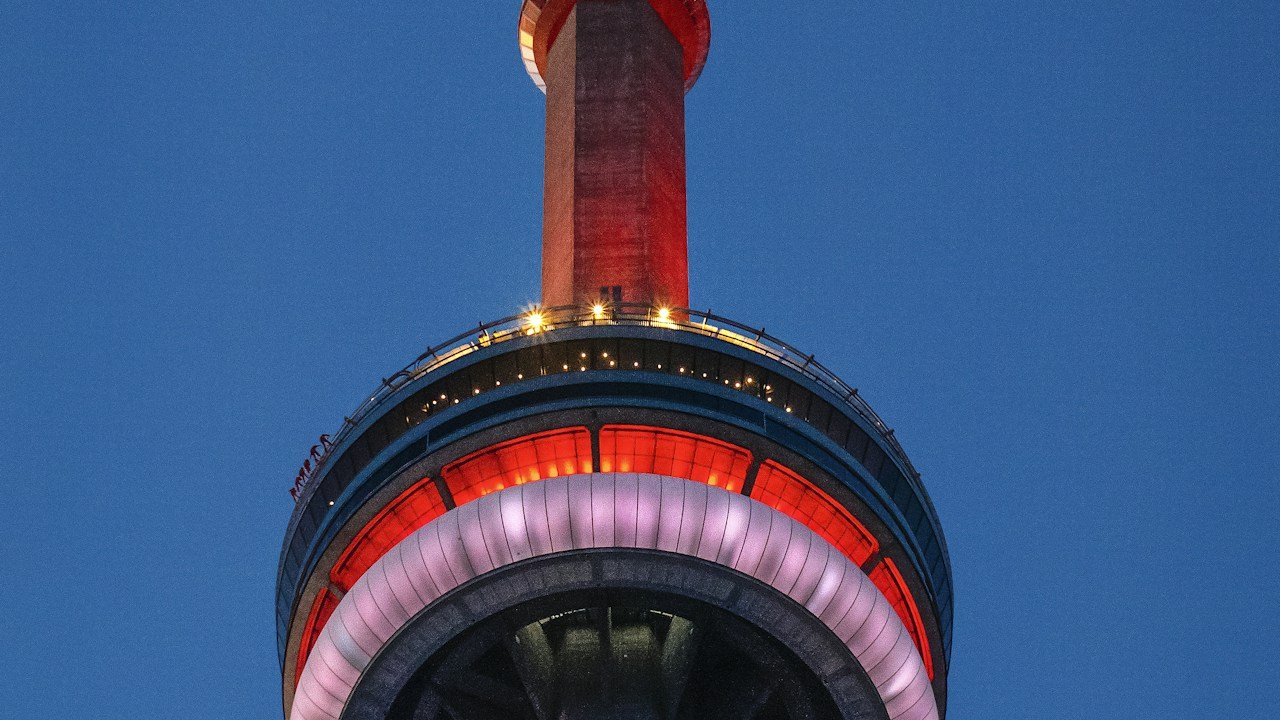 View from the observation deck at blue hour